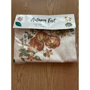 New Autumn 🍂 Fest Fall Themed 🎃Table Runner Cream Burnt Orange Size 13”x72”